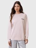 AllSaints Soleil Etta Logo Graphic Sweatshirt, Lilac Ash Pink