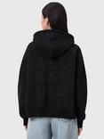 AllSaints Stacks Talon Organic Cotton Rich Hoodie, Black, Black
