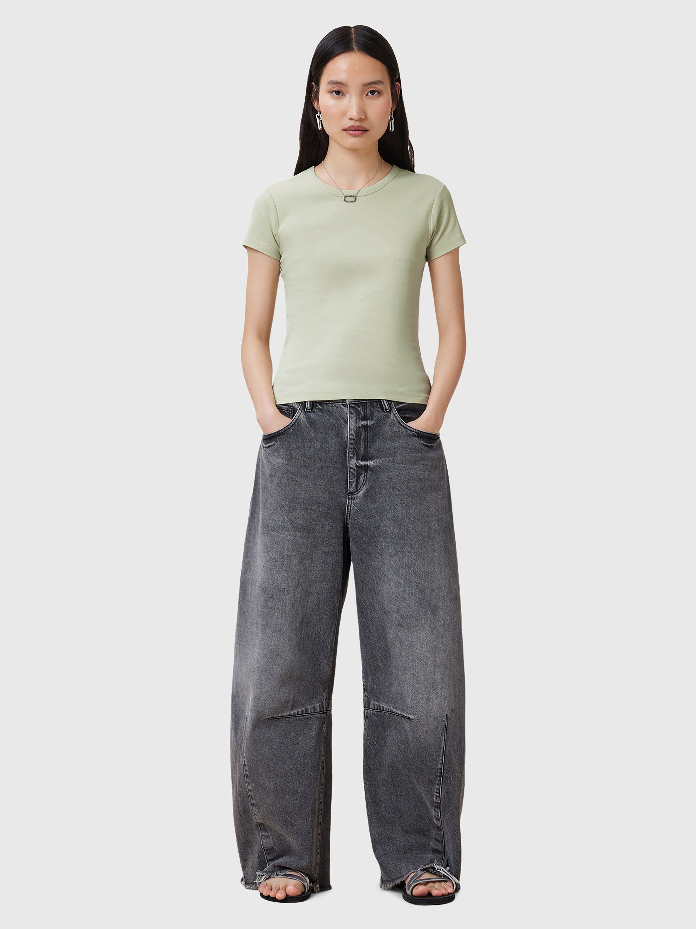 Product image 3 of 7, which shows AllSaints Stevie Crew Neck T-Shirt, Jade Green, L