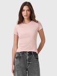 AllSaints Stevie Crew Neck T-Shirt, Mauve Chalk Pink