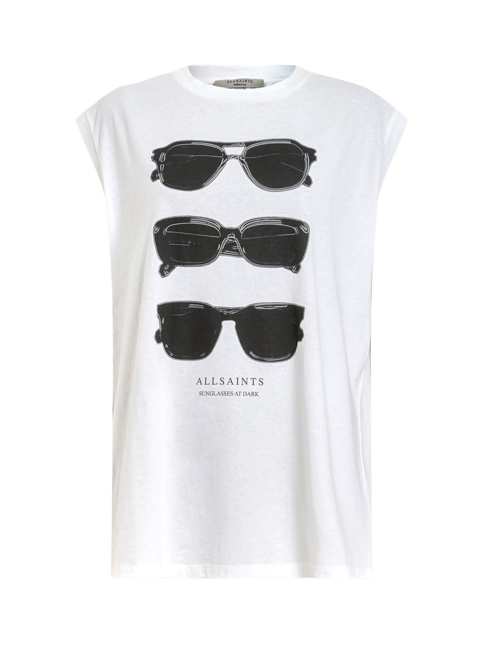 Product image 4 of 6, which shows AllSaints Brooke Sunnies Pure Organic Cotton Tank Top, Optic White, XS