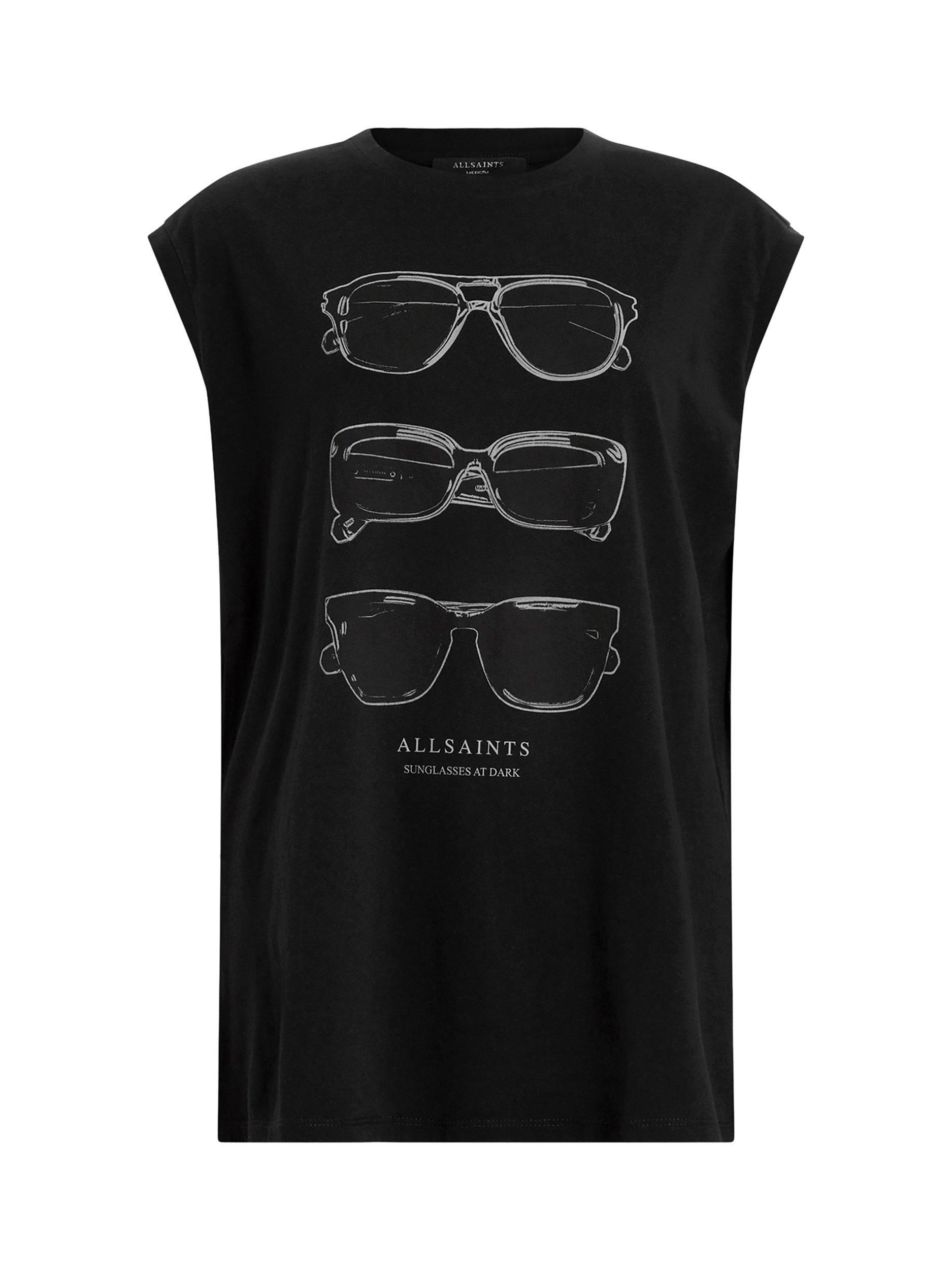 Product image 4 of 7, which shows AllSaints Brooke Sunglasses T-Shirt, Black, XS