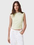 AllSaints West Ruched Tank Top, Jade Green