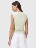 AllSaints West Ruched Tank Top, Jade Green