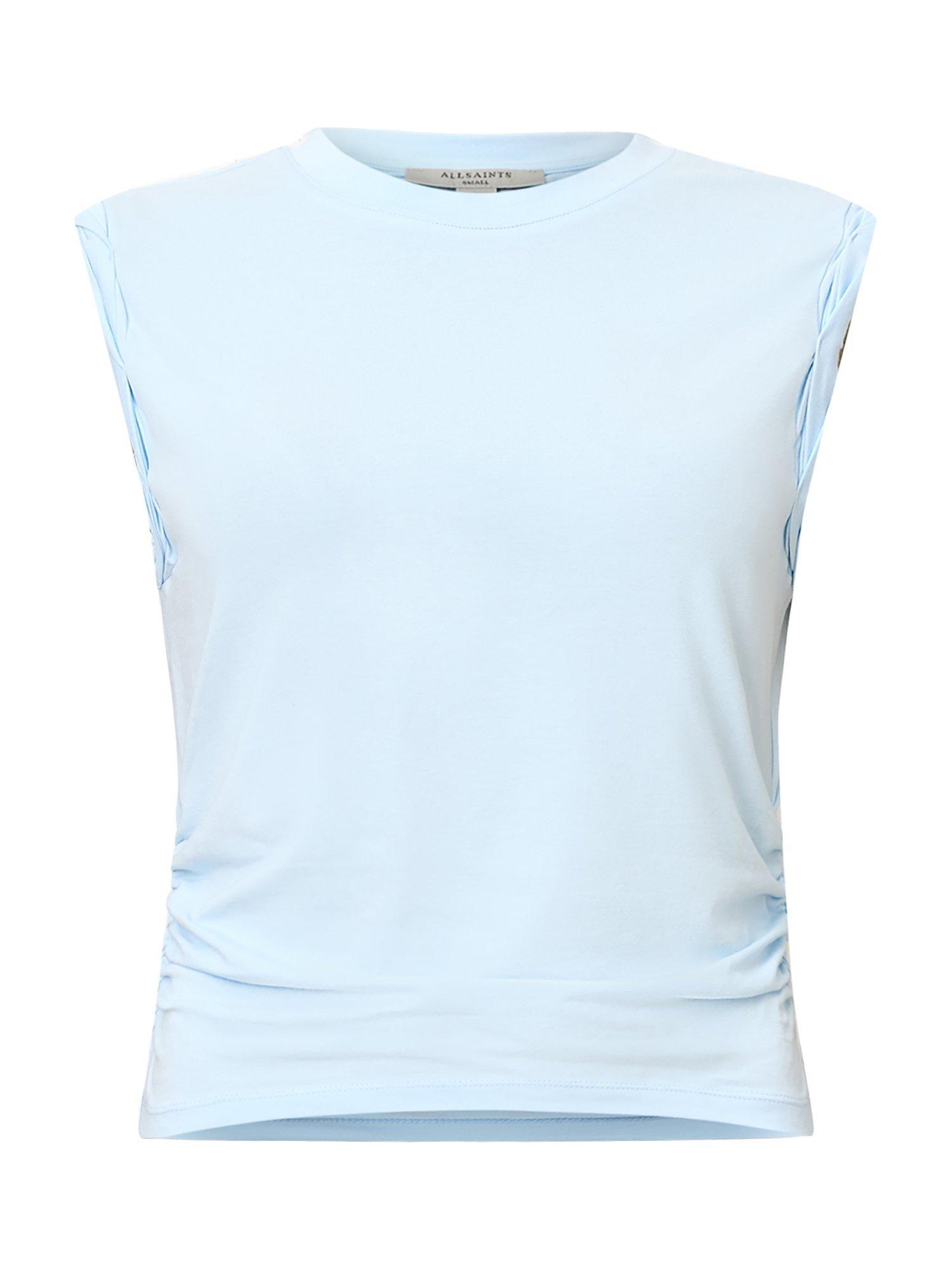 Product image 4 of 7, which shows AllSaints West Ruched Tank Top, Powder Blue, M