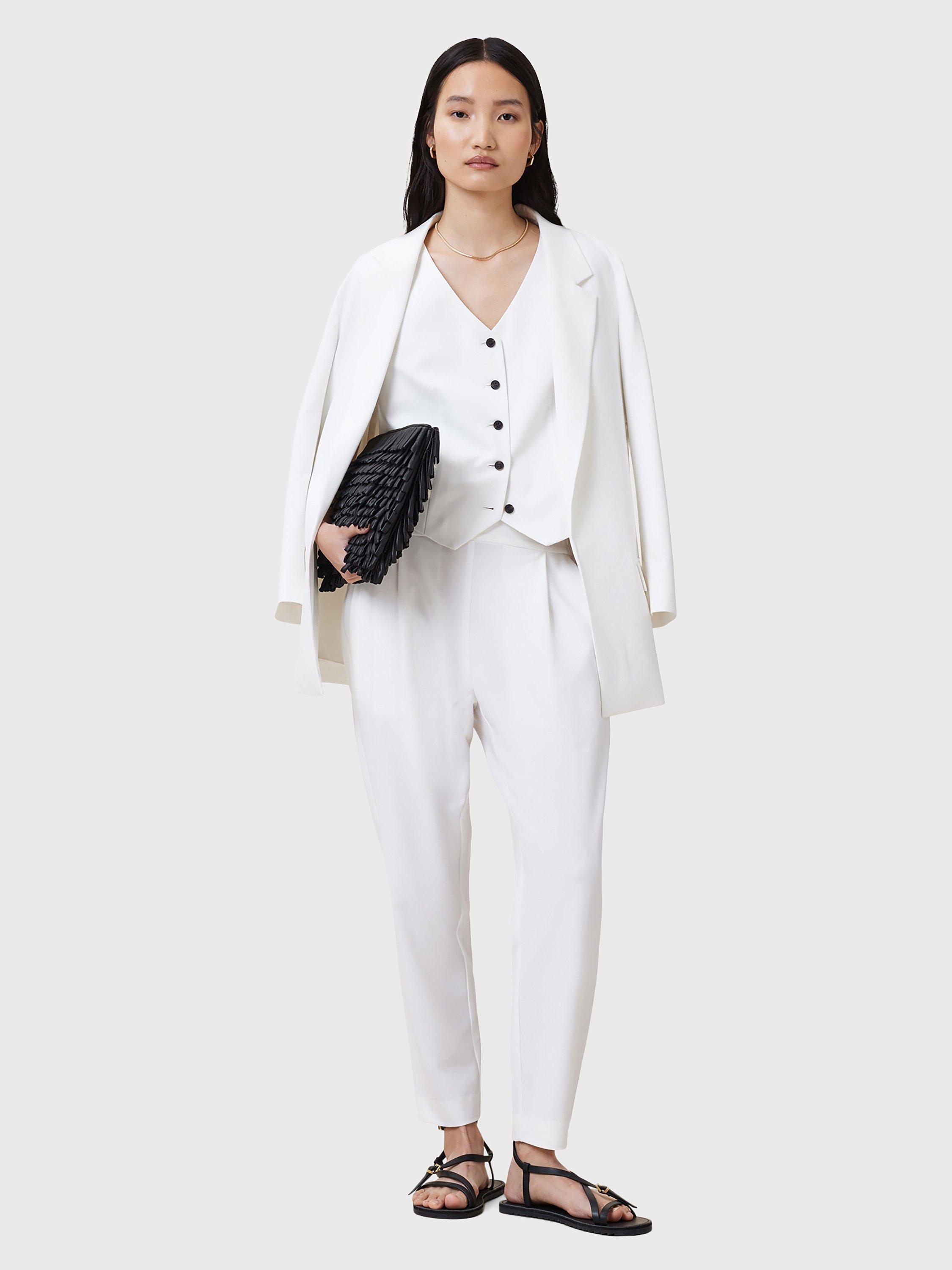 Product image 8 of 8, which shows AllSaints Aleida Tri Trousers, White, 6