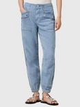 AllSaints Val Tapered Denim Trousers, Light Blue