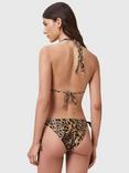 AllSaints Saph Leopard Print Bikini Bottoms, Golden Brown