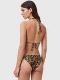 AllSaints Saph Leopard Print Bikini Top, Golden Brown