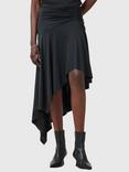 AllSaints Annalie Asymmetric Drape Skirt, Black