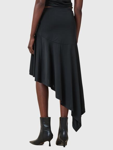 AllSaints Annalie Asymmetric Drape Skirt, Black - view 2, Black