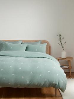 John Lewis Nia Flower Duvet Cover Set - view 2, Sage
