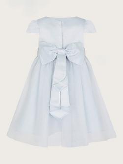 Monsoon Baby Bridesmaid Cap Sleeve Dress, Pale Blue - view 2, Pale Blue