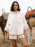 Chelsea Peers Patchwork Print Short Pyjama Set, Off White/Multi