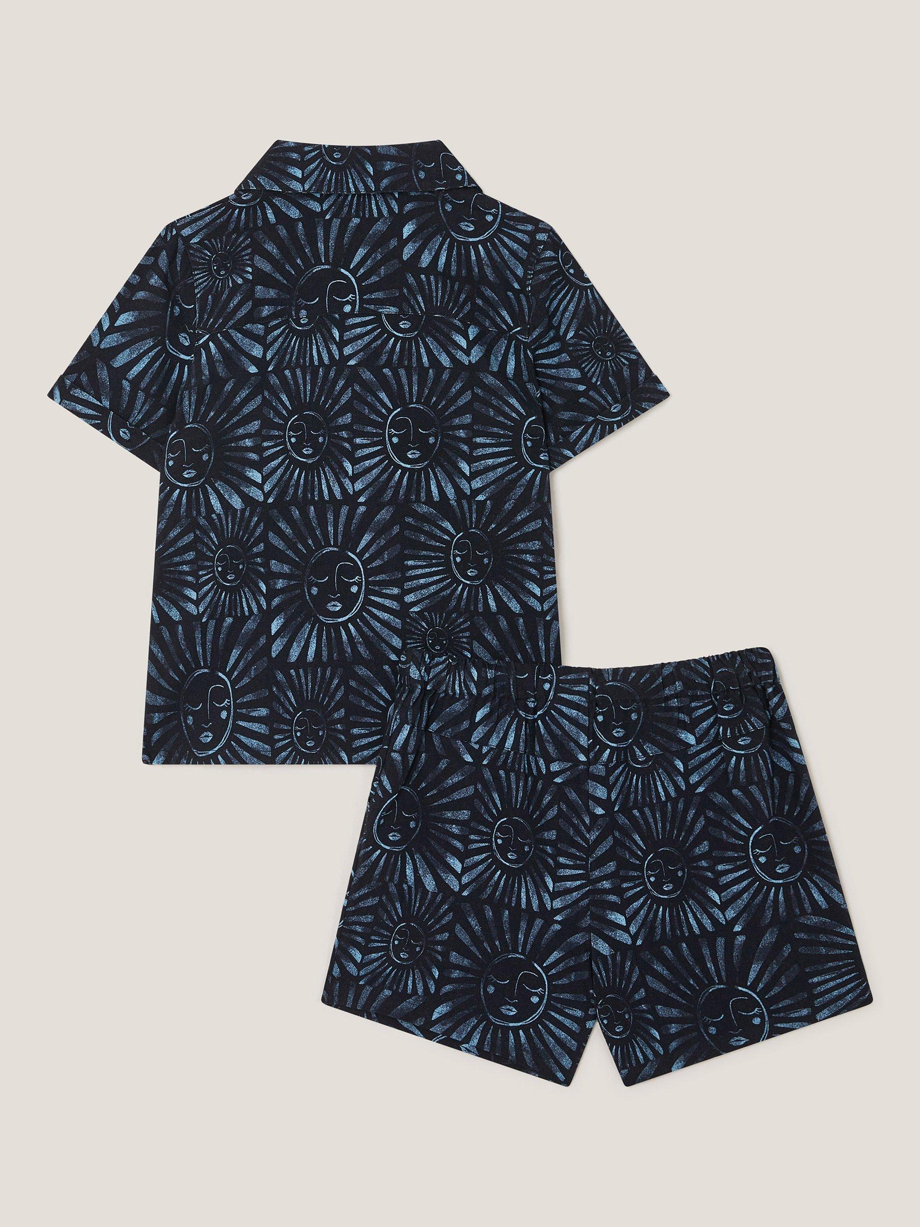 Product image 2 of 3, which shows Monsoon Kids' Shirt and Shorts Set, Navy, 18-24 months