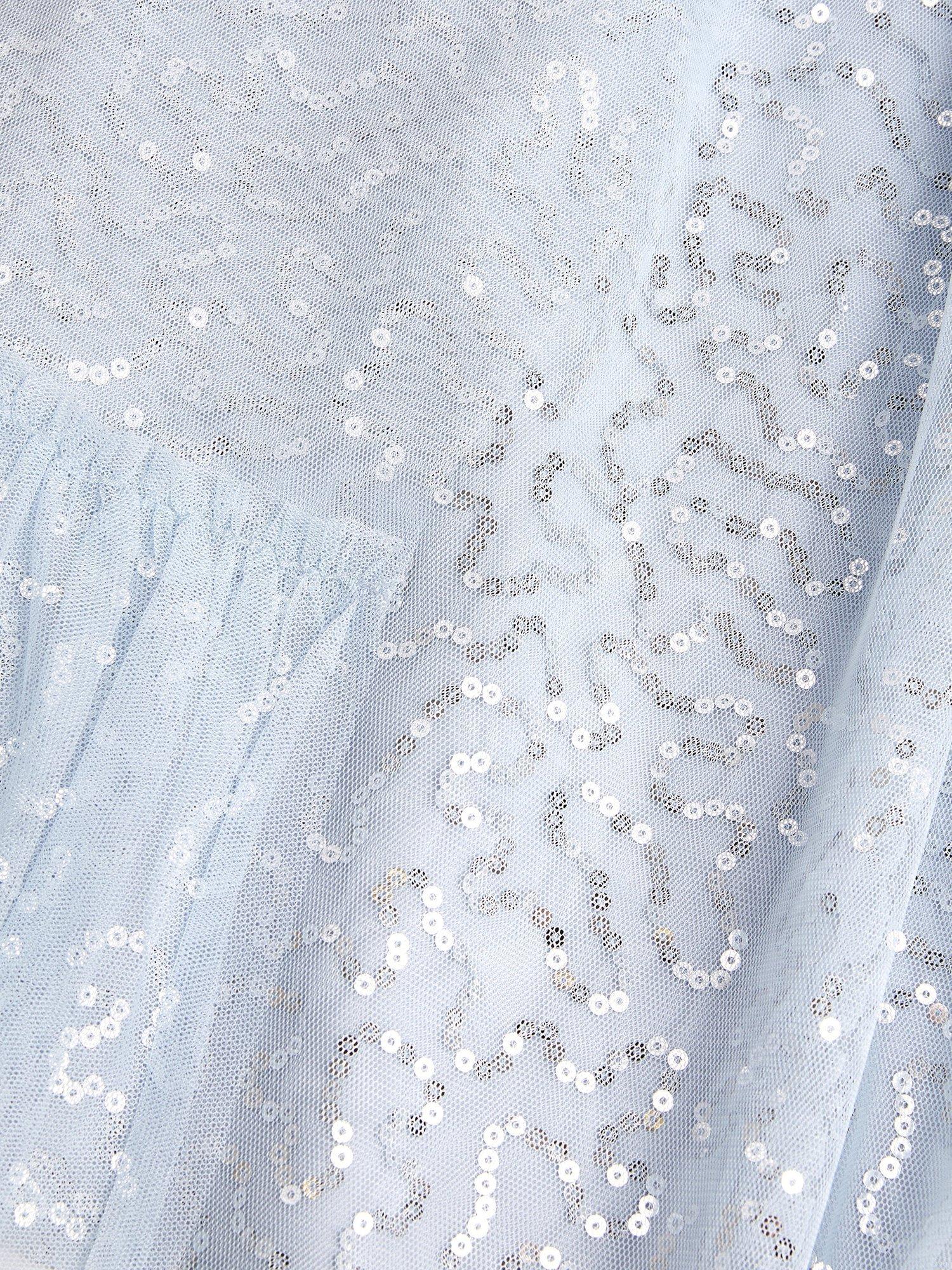 Product image 3 of 11, which shows Monsoon Kids' Rosalee Swing Dress, Blue, 8 years