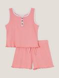 Monsoon Kids' Floral Jersey Short Pyjamas Set, Coral