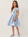 Monsoon Kids' Freya Bow Strap Satin Party Dress, Pale Blue