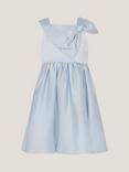 Monsoon Kids' Freya Bow Strap Satin Party Dress, Pale Blue