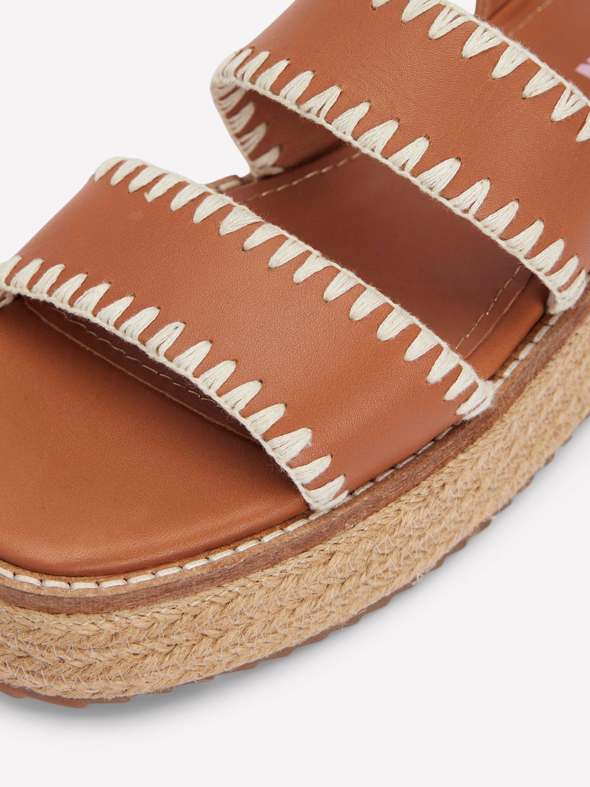 Product image 3 of 5, which shows Boden Leather Chunky Flatform Sandals, Tan, 4
