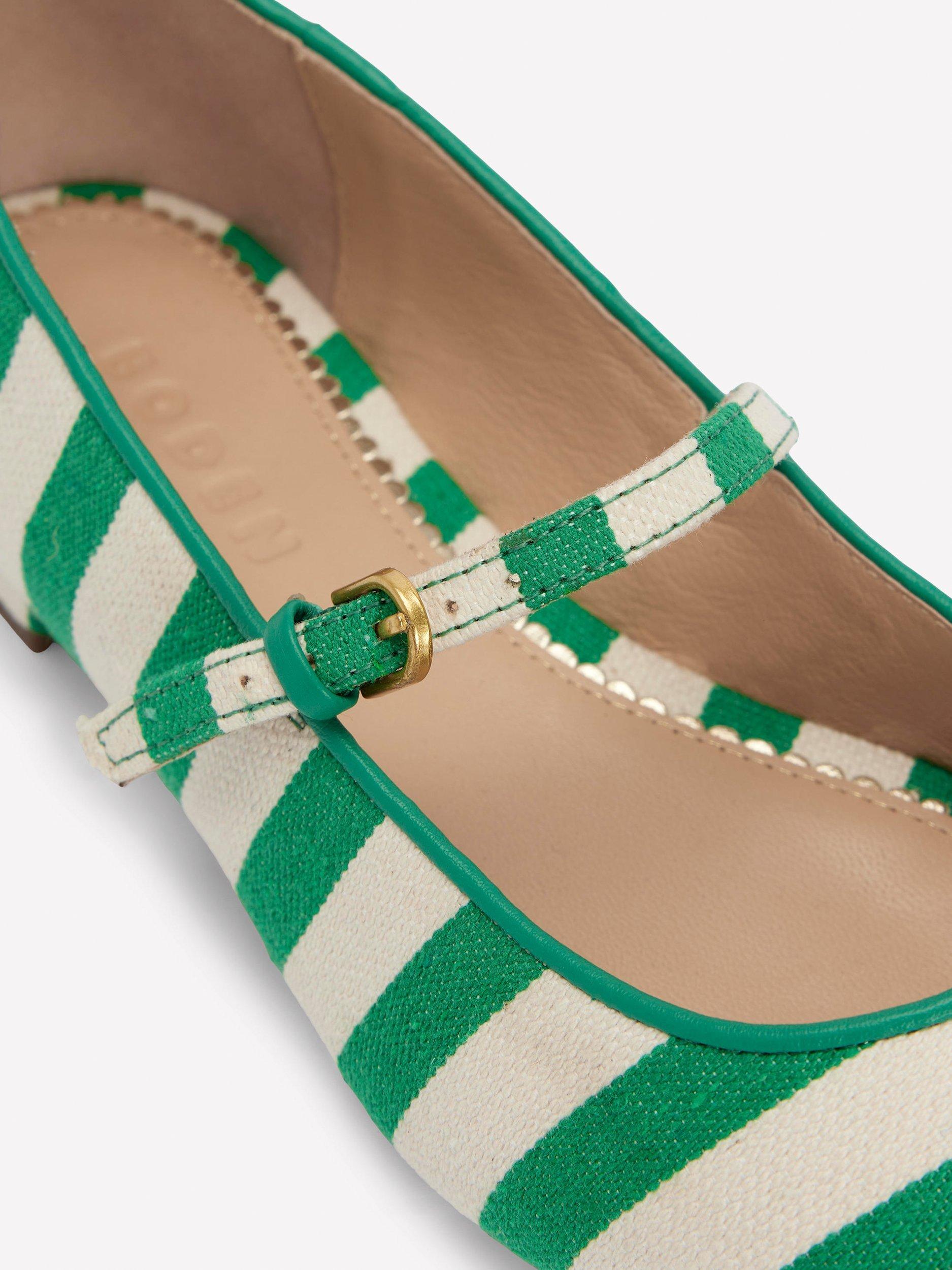 Product image 3 of 5, which shows Boden Penelope Stripe Pumps, Rich Emerald/Multi, 4