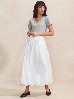 Ro&Zo Bubble Hem Midi Skirt, White, White