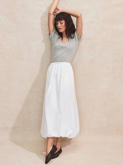 Ro&Zo Bubble Hem Midi Skirt, White - view 2, White