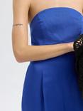 Selected Bandeau Neck Linen Blend Jumpsuit, Dazzling Blue