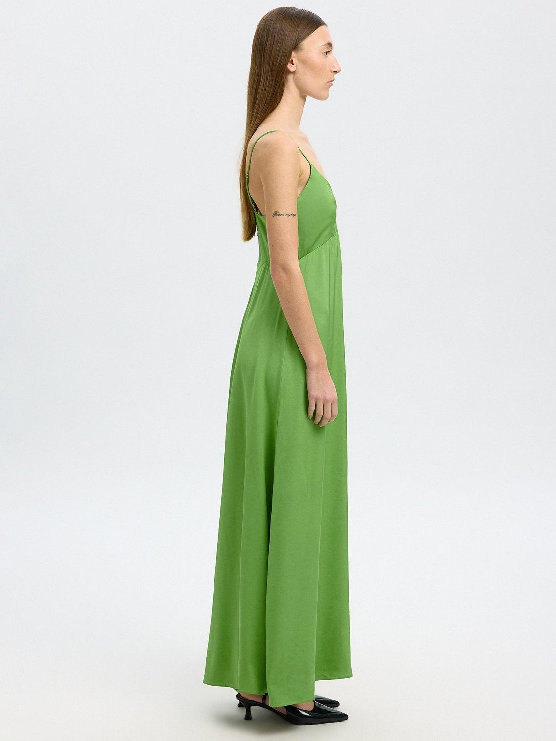 Product image 4 of 5, which shows Selected Laurina Strappy Maxi Dress, Spindle Tree, 34