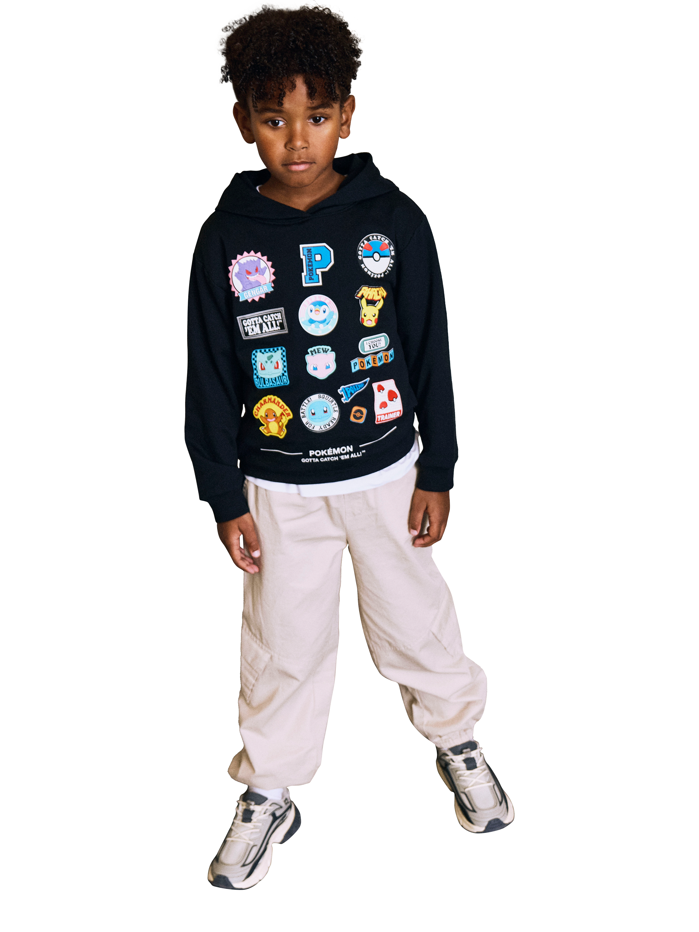Product image 2 of 5, which shows NAME IT Kids' Cotton Blend Pokémon Sweatshirt, Black, 6 years