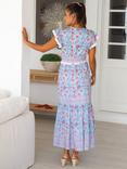 Aspiga Pippa Block Print Pure Organic Cotton Dress, Blue