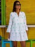 Aspiga Cristina Embroidered Kaftan, White/Green