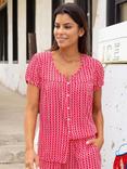 Aspiga Lisbon Geometric Shirt, Raspberry/White