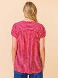 Aspiga Lisbon Geometric Shirt, Raspberry/White