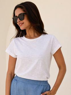 Aspiga Round Neck Short Sleeve T-Shirt, White, White