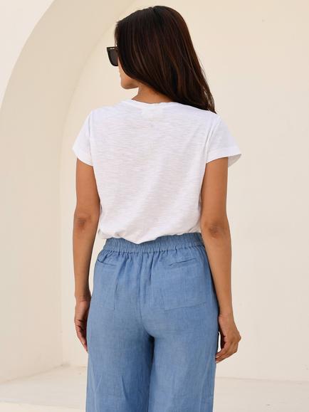 Aspiga Round Neck Short Sleeve T-Shirt, White - view 2, White