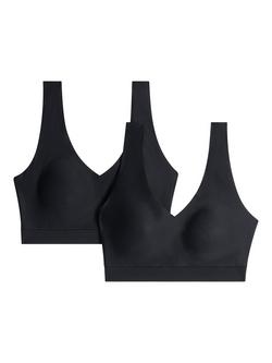 Chantelle Soft Stretch V-Neck Crop Top, Pack of 2, Black