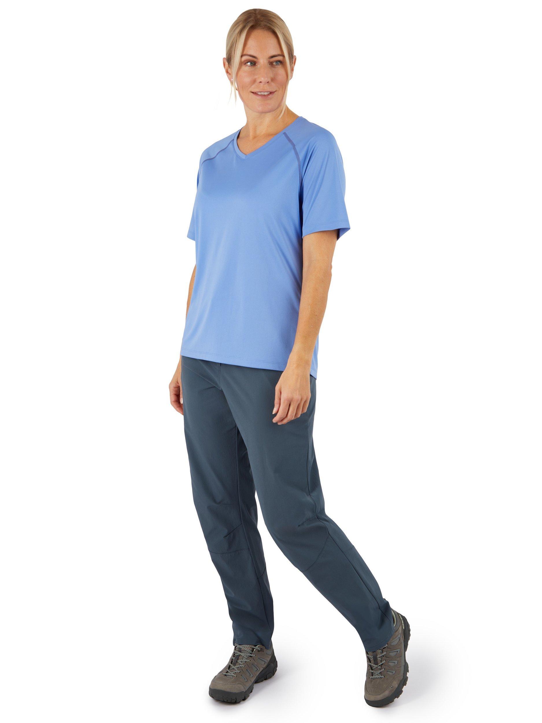 Product image 4 of 5, which shows Rohan Women's Cirrus Active Short Sleeve Jersey T-Shirt, Sorrento Blue, XS