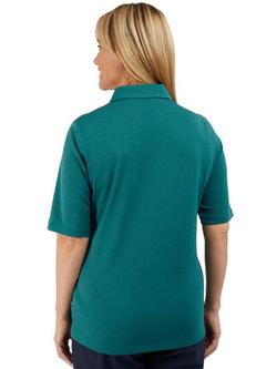Rohan Women's Dale Sun-Protective Short Sleeve Polo Top - view 2, Pacific Green Marl