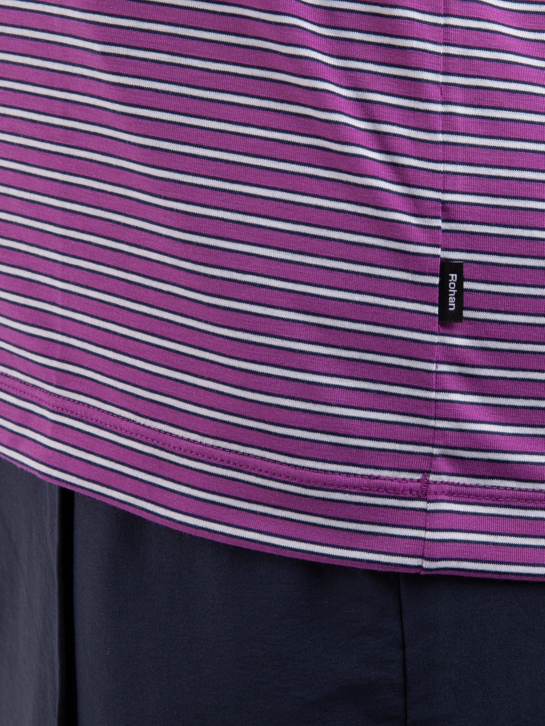 Product image 7 of 7, which shows Rohan Seashore Short Sleeve V-Neck Striped T-Shirt, Allium Purple, XS