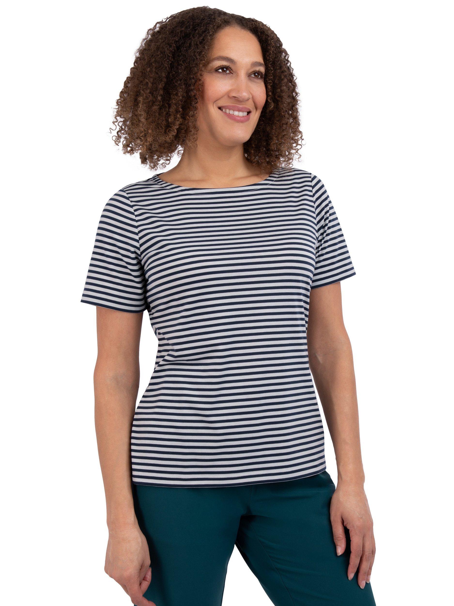Product image 1 of 5, which shows Rohan Shoreline Short Sleeve Striped T-Shirt, French Blue, S