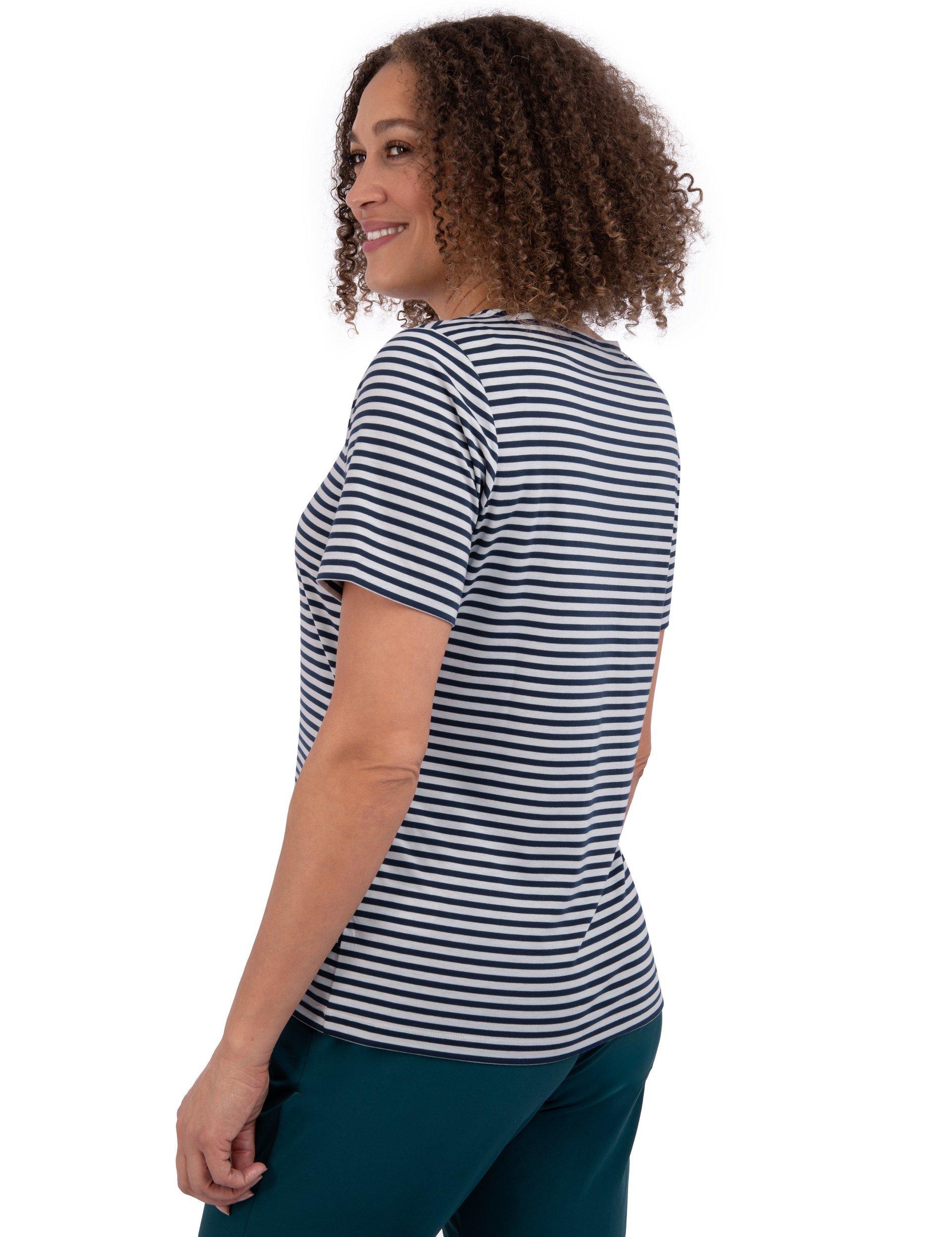 Product image 2 of 5, which shows Rohan Shoreline Short Sleeve Striped T-Shirt, French Blue, S