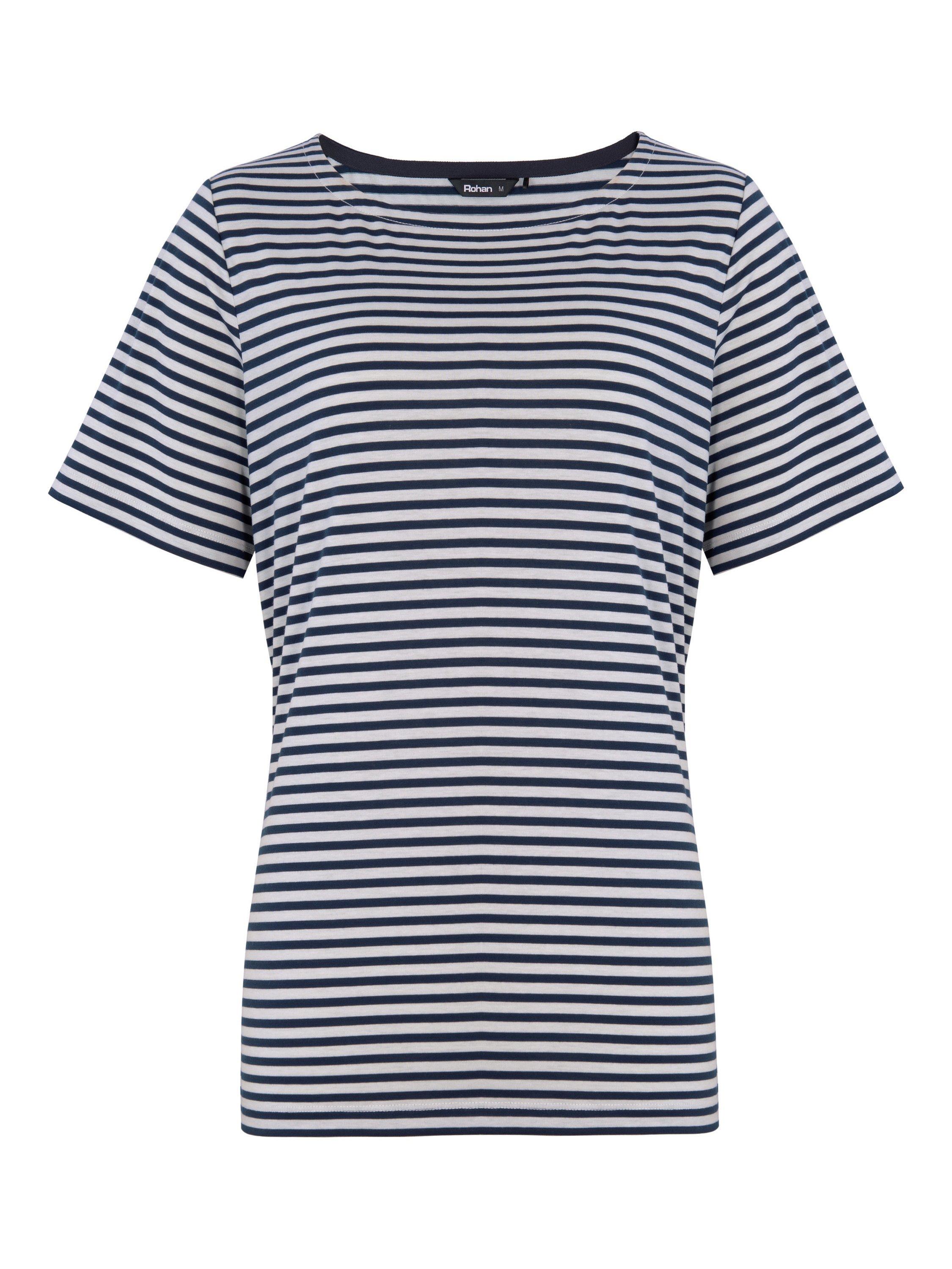 Product image 3 of 5, which shows Rohan Shoreline Short Sleeve Striped T-Shirt, French Blue, S