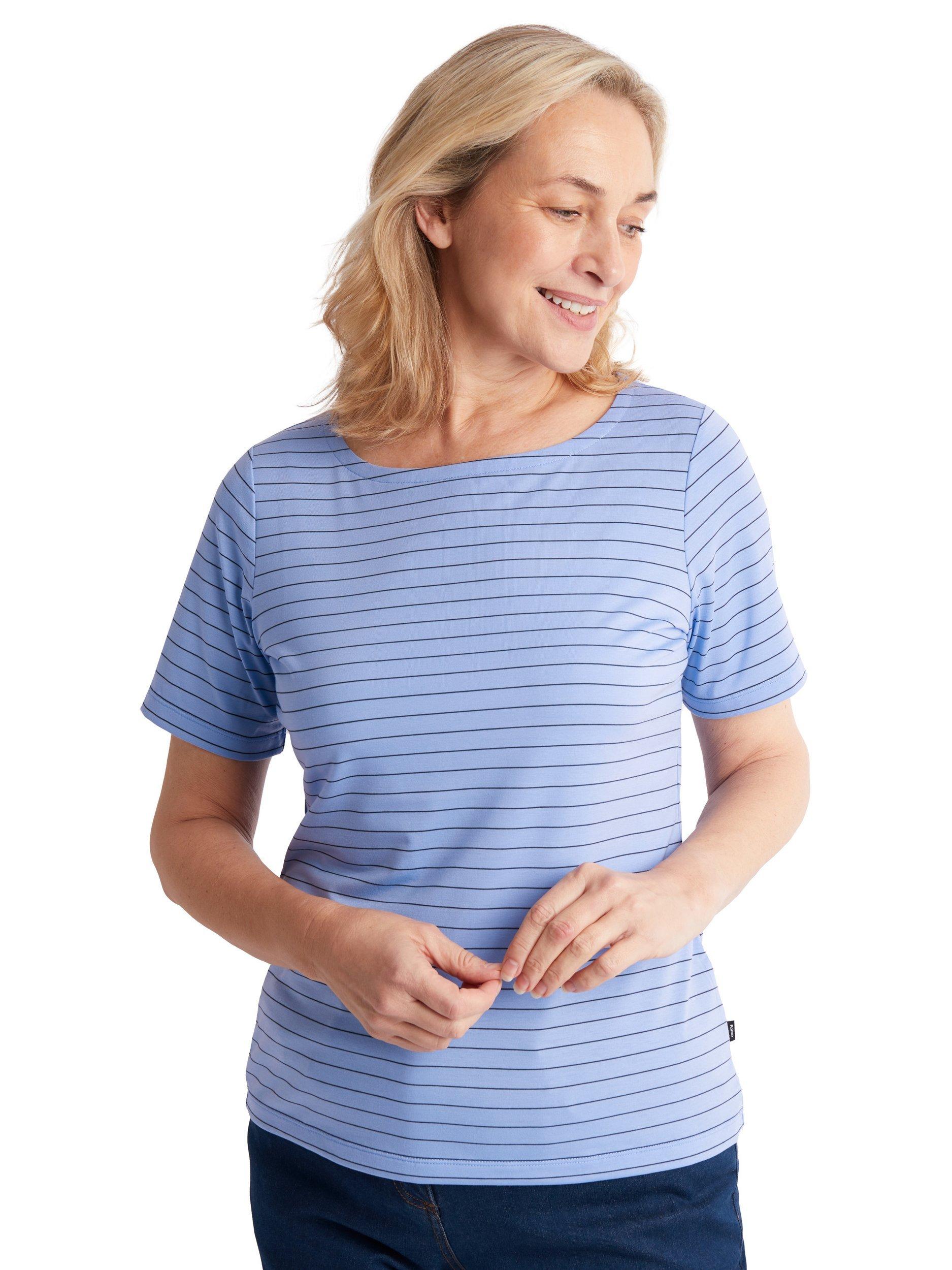 Product image 1 of 4, which shows Rohan Shoreline Short Sleeve Striped T-Shirt, Blue, S