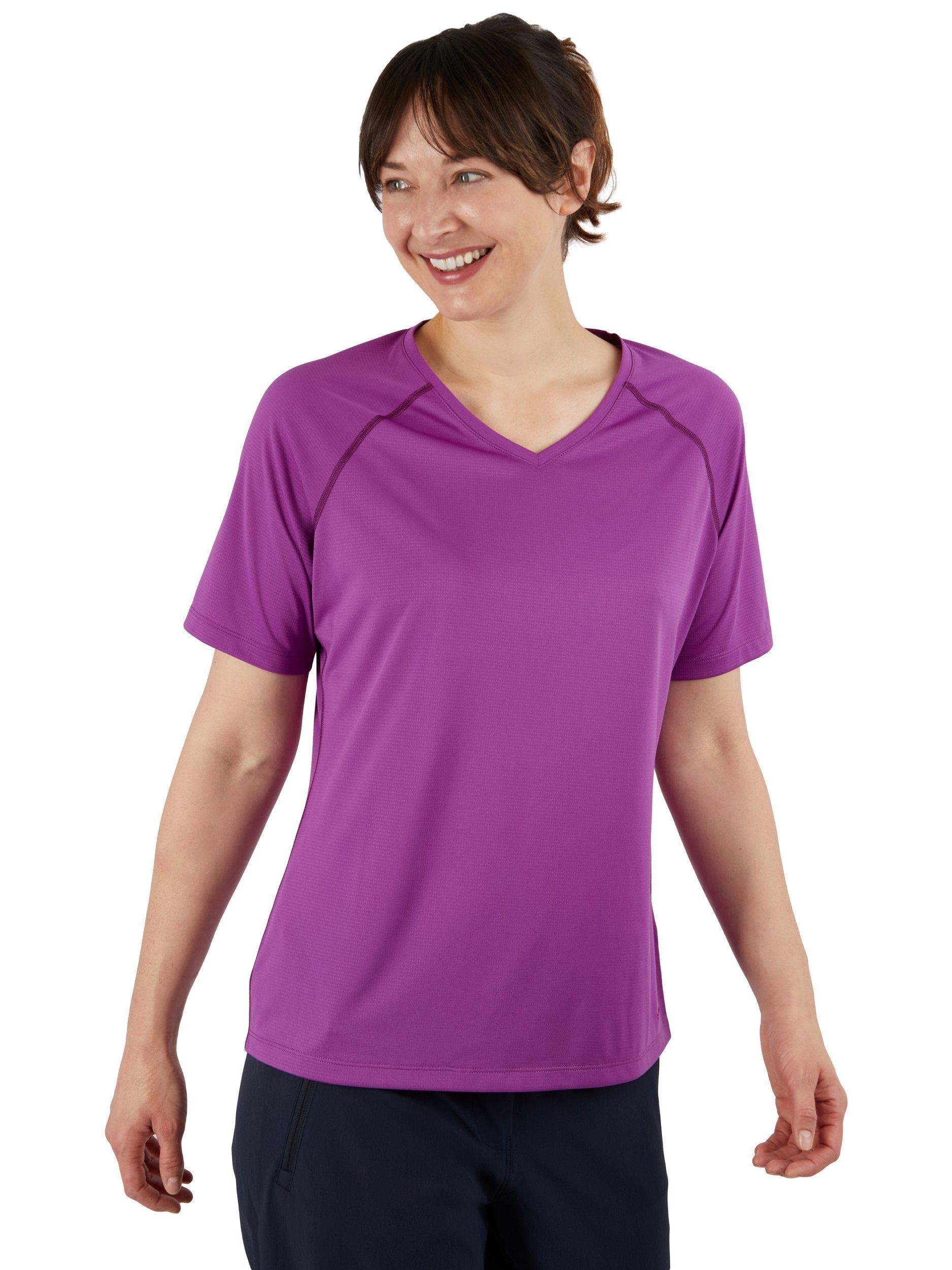 Product image 1 of 11, which shows Rohan Women's Cirrus Active Short Sleeve Jersey T-Shirt, Allium Purple, XS