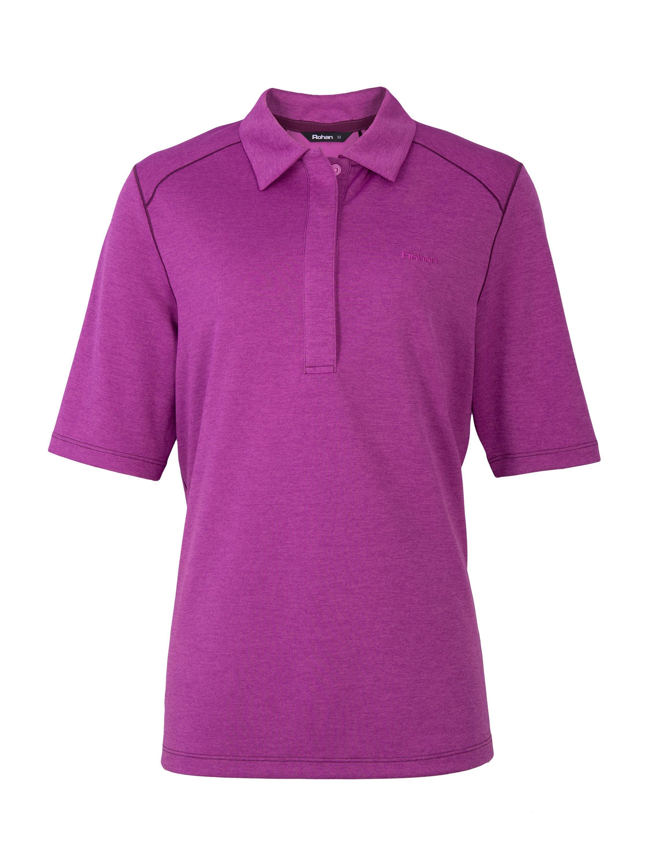 Product image 3 of 5, which shows Rohan Women's Dale Sun-Protective Short Sleeve Polo Top, Allium Purple Marl, XS