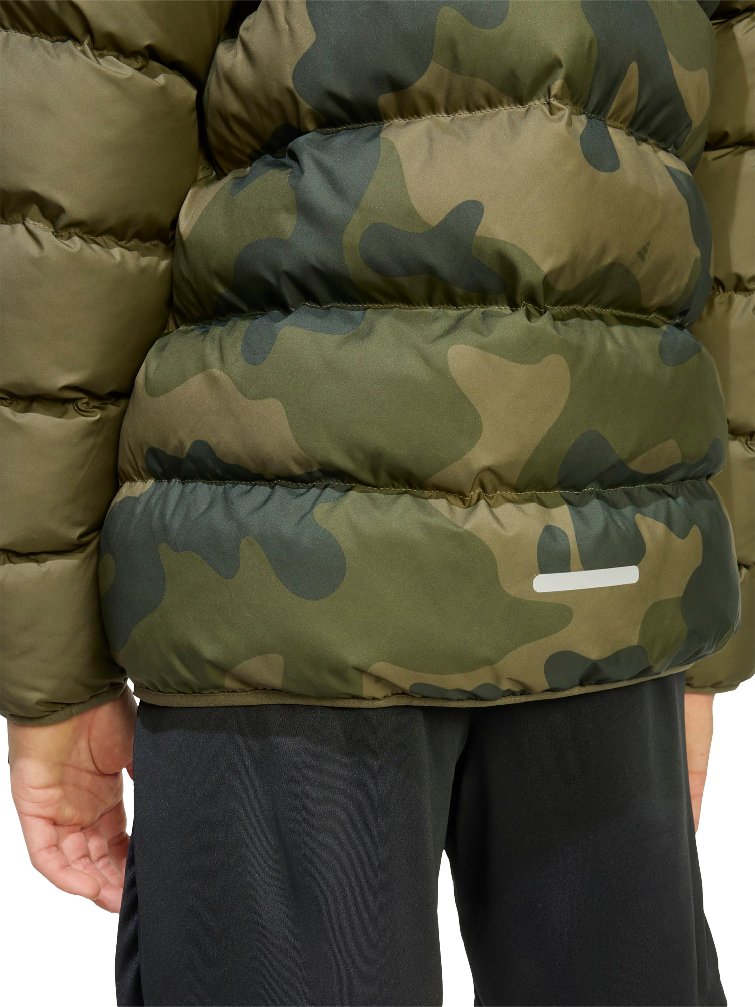 Product image 5 of 6, which shows adidas Kids' Hooded Puffer Jacket, Olive Strata, 9-10 years