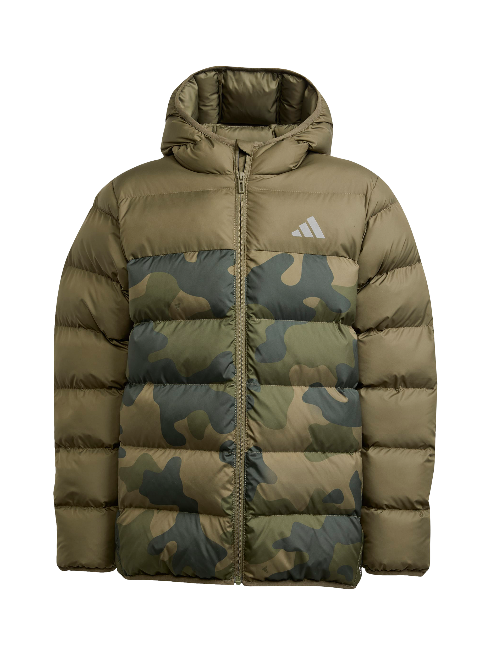 Product image 6 of 6, which shows adidas Kids' Hooded Puffer Jacket, Olive Strata, 9-10 years