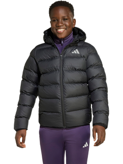 adidas Kids' Hooded Padded Jacket, Black, Black