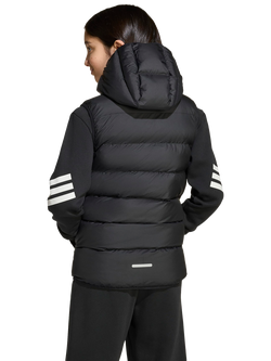 adidas Kids' Synthetic Down Padded Hooded Vest, Black - view 2, Black